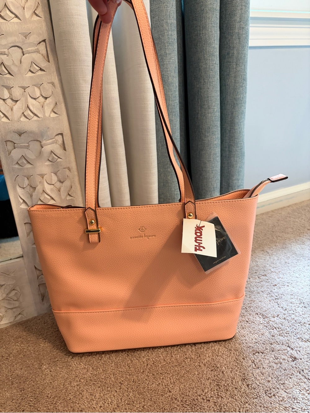 Nanette Lepore Blush Peach Faux Leather Tote